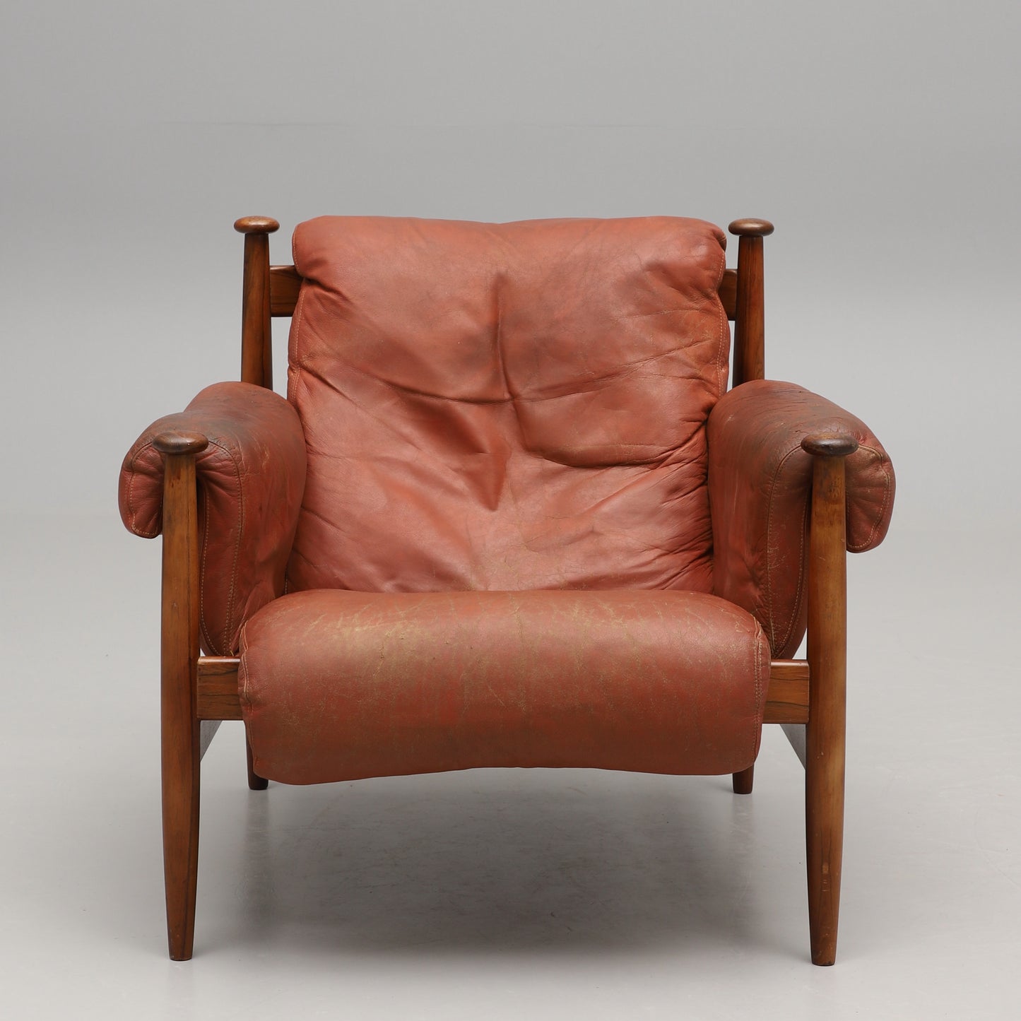 Eric Merthen Amiral Armchair with Pouf Rosewood  Ire Möbler, Sweden 1960