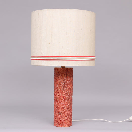 Pink Marble Table Lamp Texture Hand Sculpted Anonymous, Italy, 1950