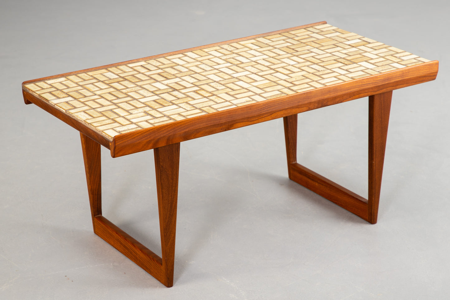 Peter Lovig coffee table teak and ceramic Denmark 1950 Stamped