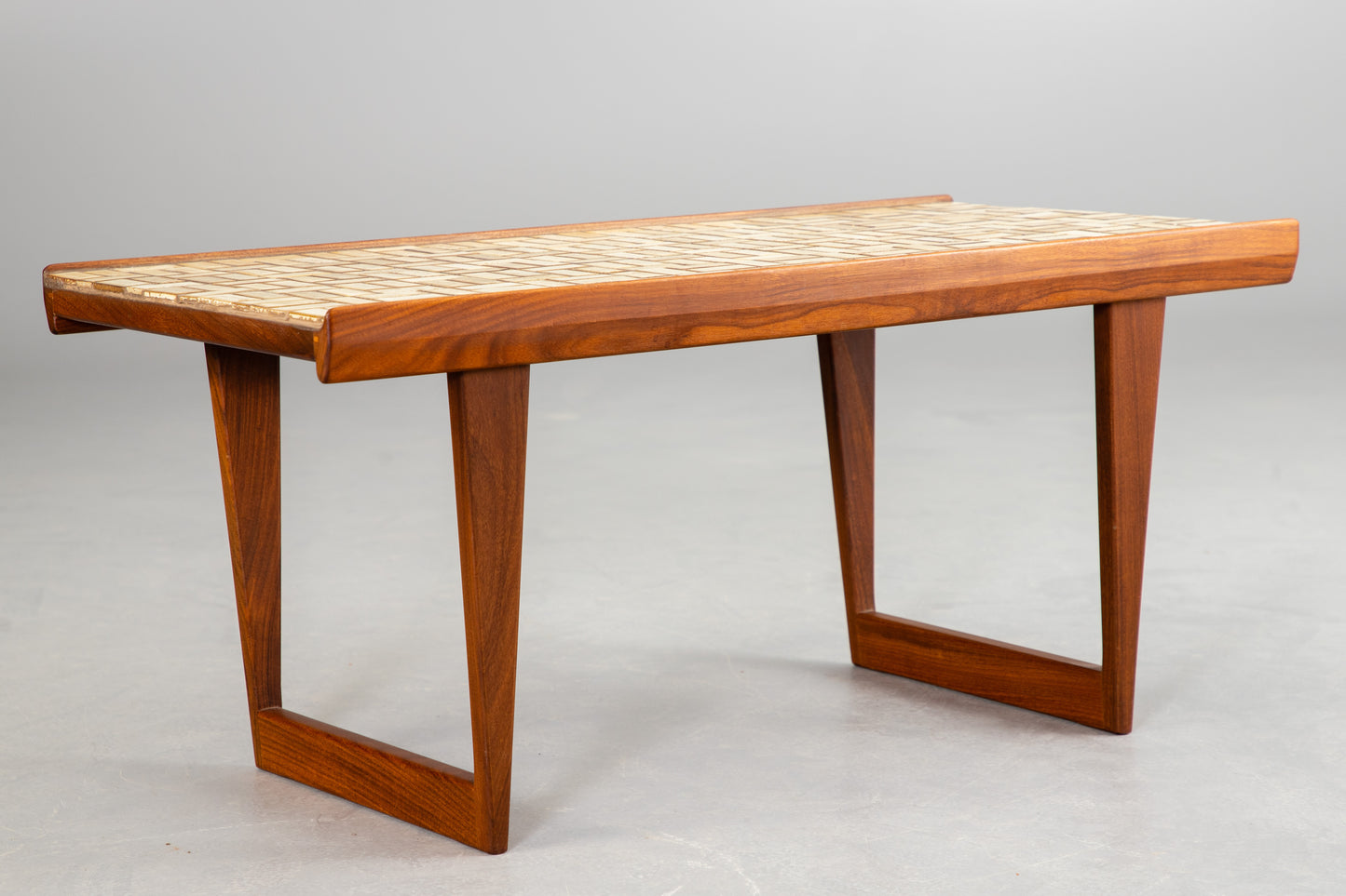 Peter Lovig coffee table teak and ceramic Denmark 1950 Stamped