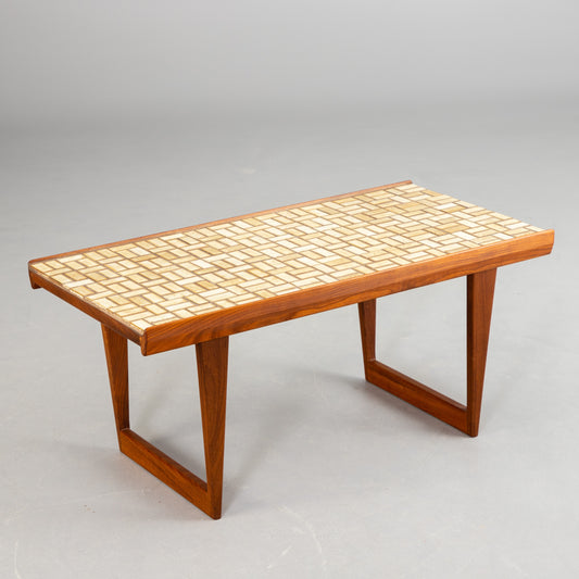 Peter Lovig coffee table teak and ceramic Denmark 1950 Stamped