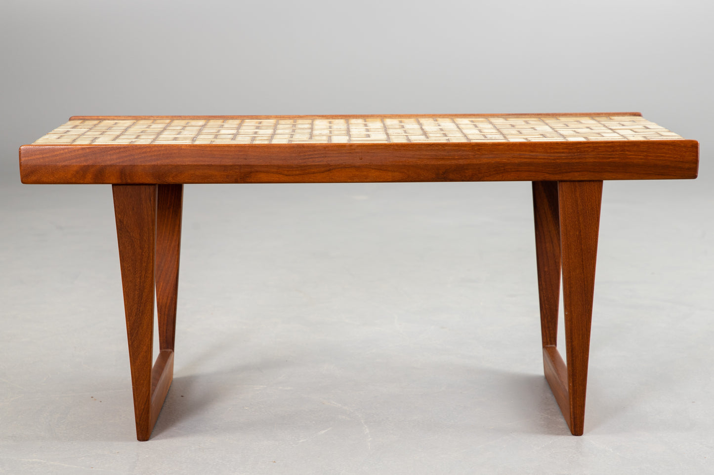 Peter Lovig coffee table teak and ceramic Denmark 1950 Stamped