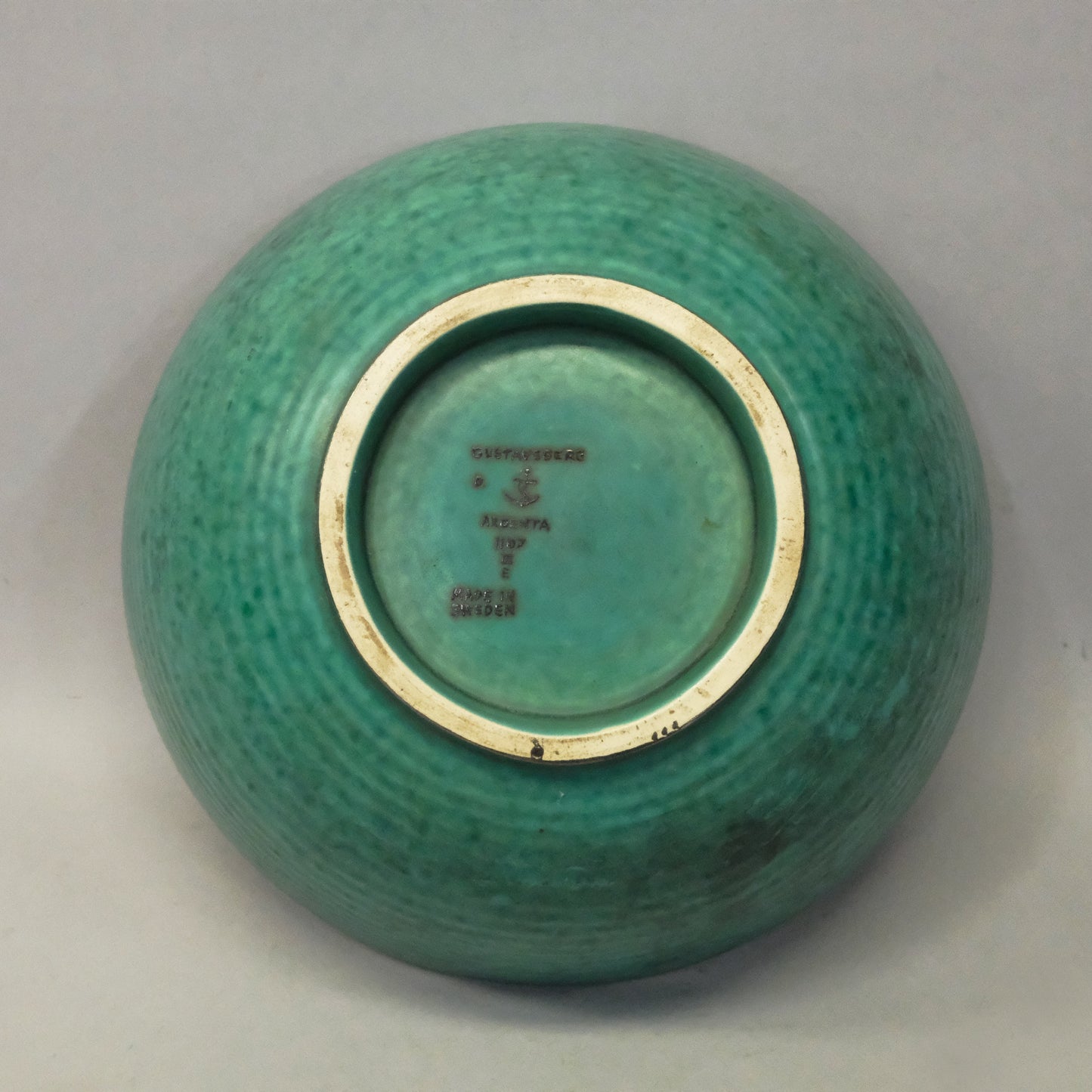 Wilhelm Kage bowl in Ceramic and Silver 'Argenta' Gustavsberg Sweden 1940s