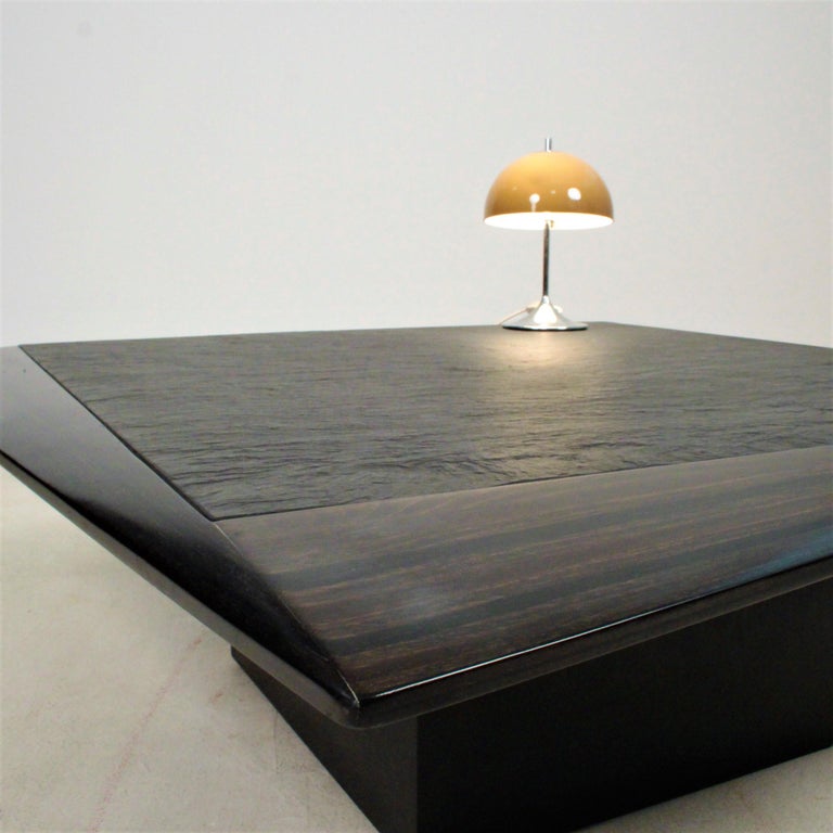 Table Attributed to Tobia Scarpa, Ebony and slate Italy, 1970