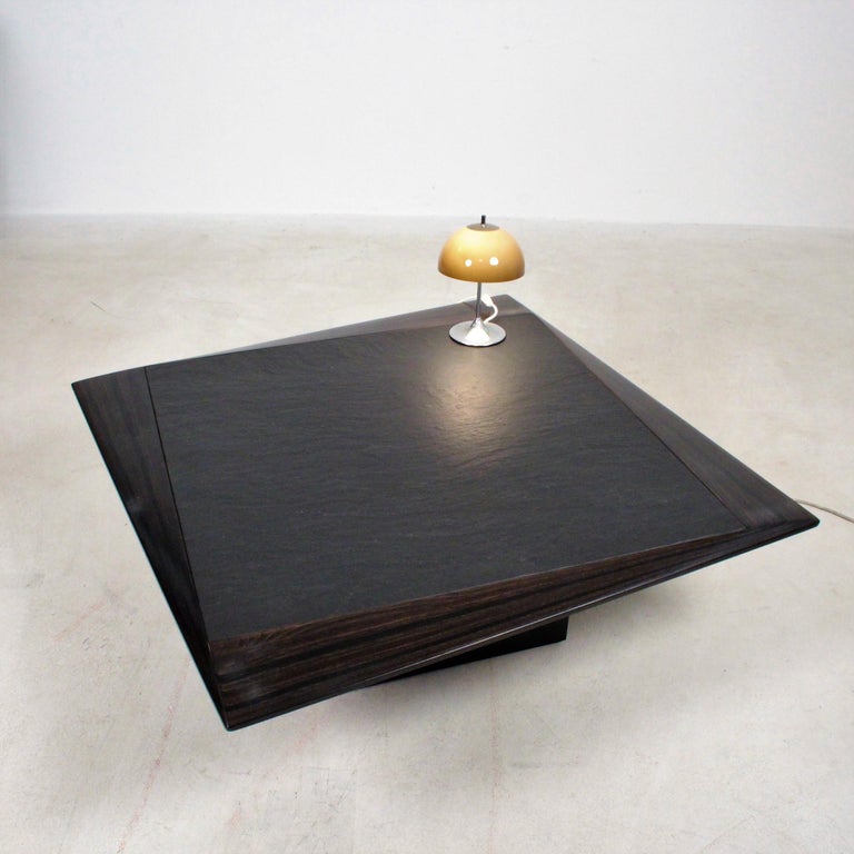 Table Attributed to Tobia Scarpa, Ebony and slate Italy, 1970