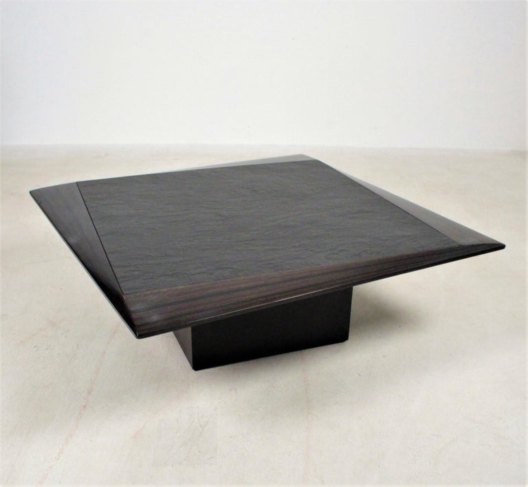 Table Attributed to Tobia Scarpa, Ebony and slate Italy, 1970