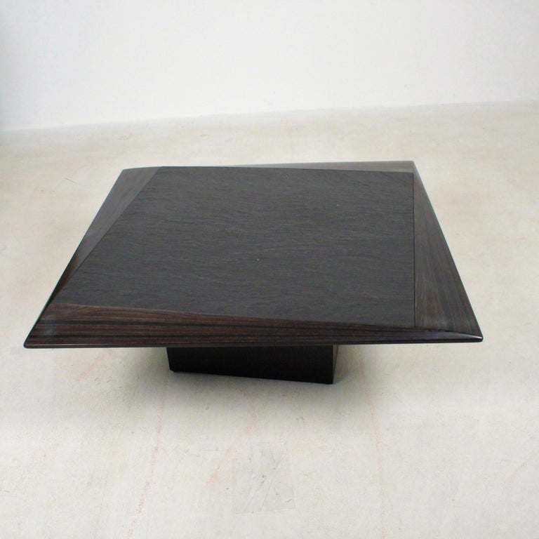 Table Attributed to Tobia Scarpa, Ebony and slate Italy, 1970