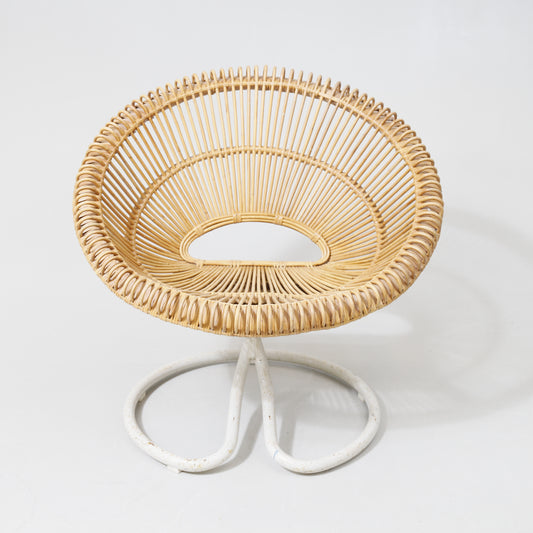"Rondo" armchair rattan Göte Möbler Nässjö AB Sweden 1960s