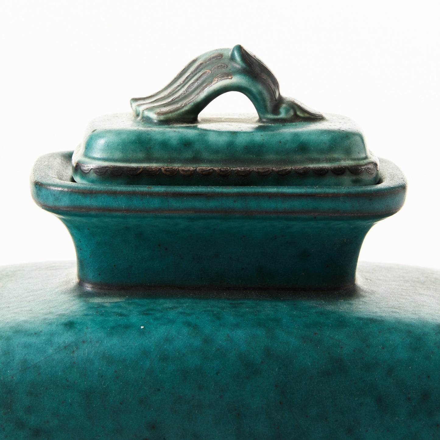 Wilhelm Kage Lock Urn 'Argenta' for Gustavsberg Sweden 1940s Marked