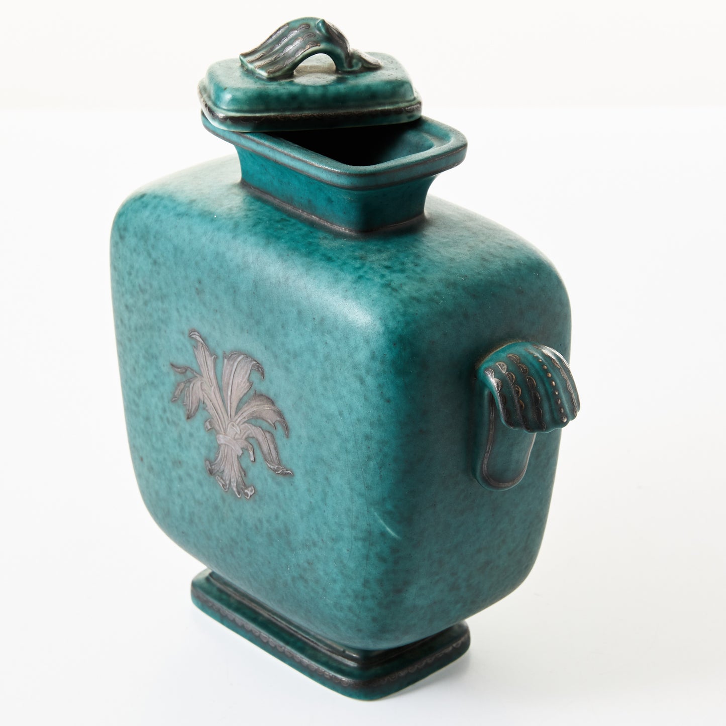 Wilhelm Kage Lock Urn 'Argenta' for Gustavsberg Sweden 1940s Marked