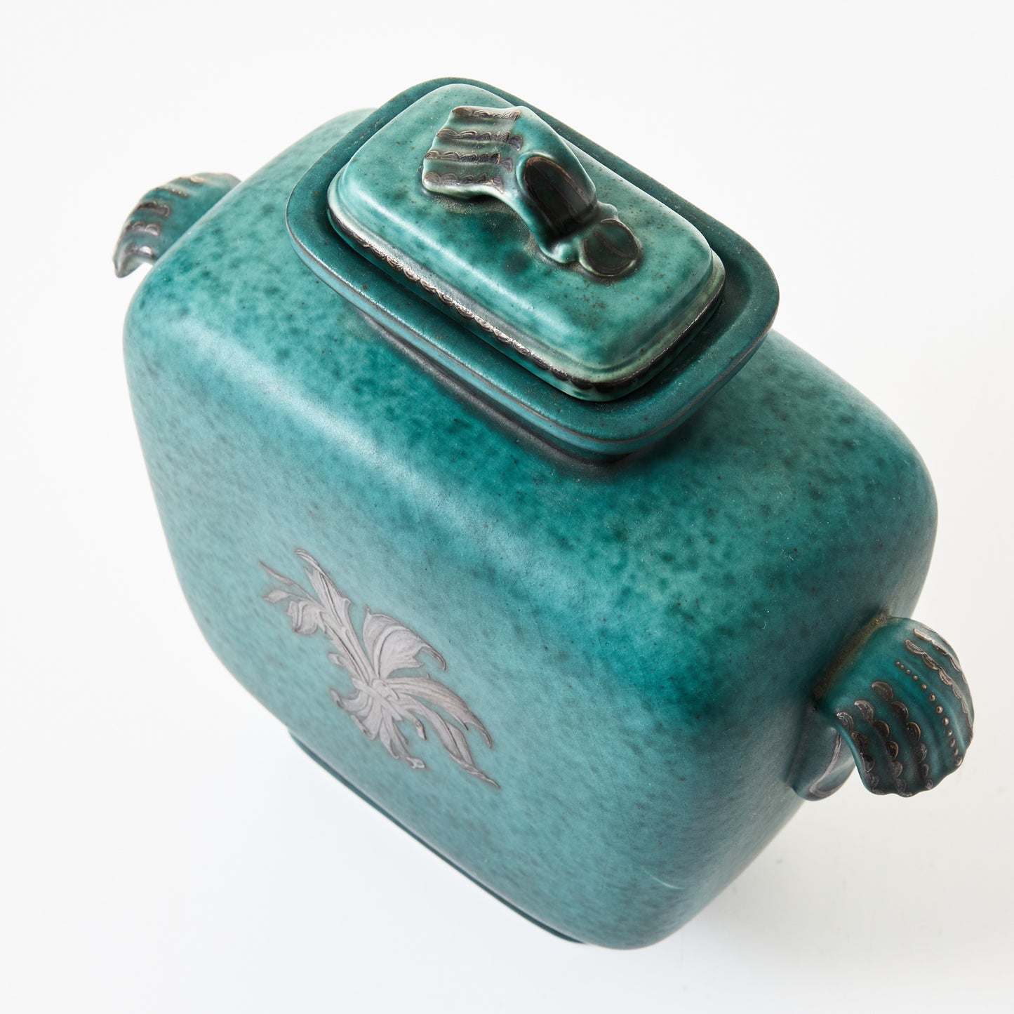 Wilhelm Kage Lock Urn 'Argenta' for Gustavsberg Sweden 1940s Marked