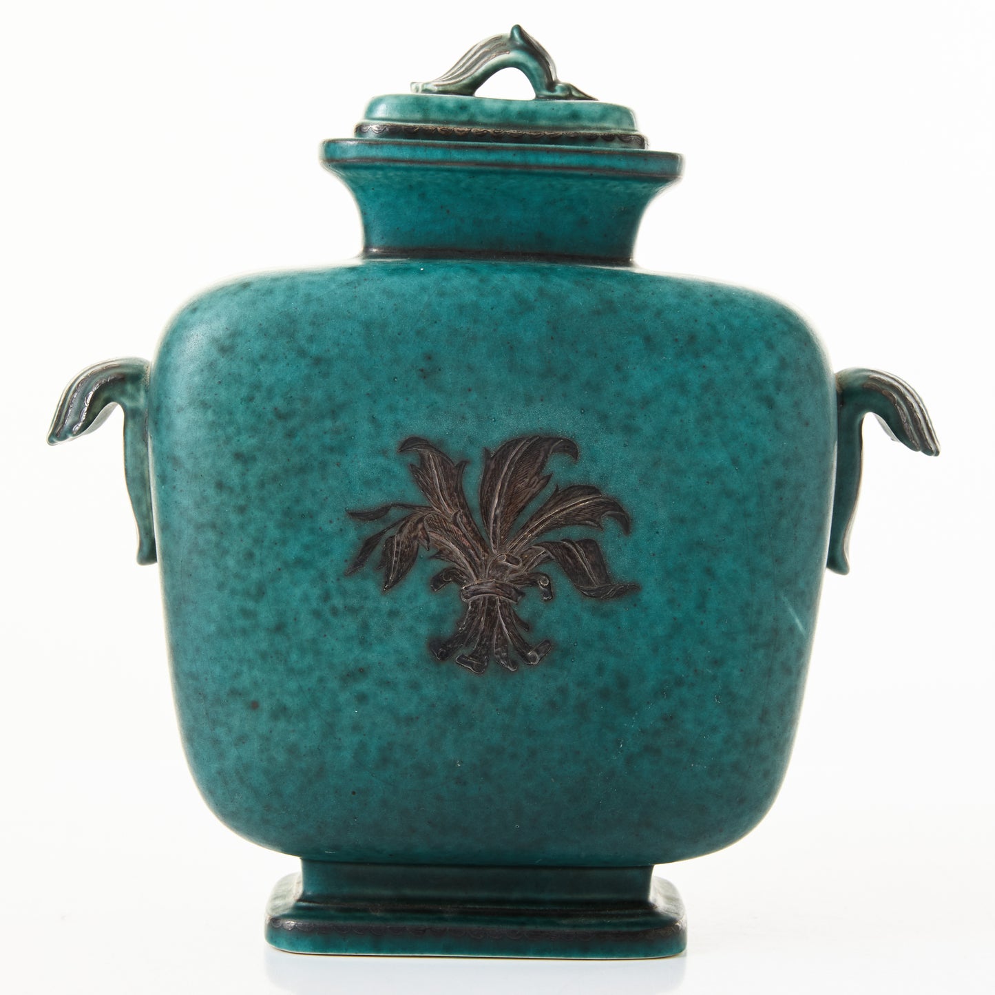 Wilhelm Kage Lock Urn 'Argenta' for Gustavsberg Sweden 1940s Marked