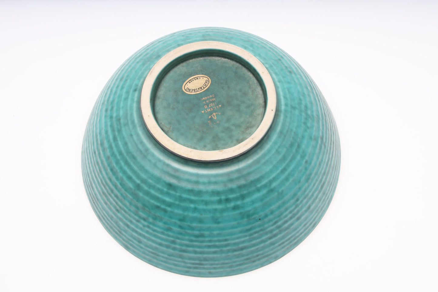 Wilhelm Kage bowl Ceramic and Silver 'Argenta' Gustavsberg Sweden 1940s Marked