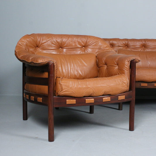 Sven Ellekear armchair for Coja brown leather Sweden 1960