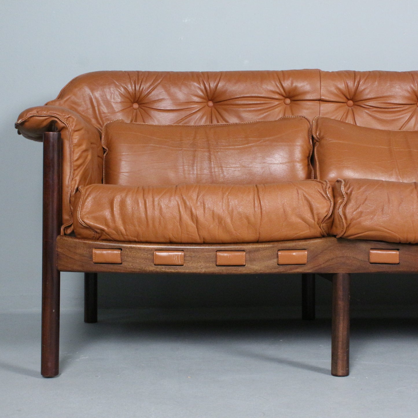 Sven Ellekaer Sofa Brown leather for Coja Sweden 1960