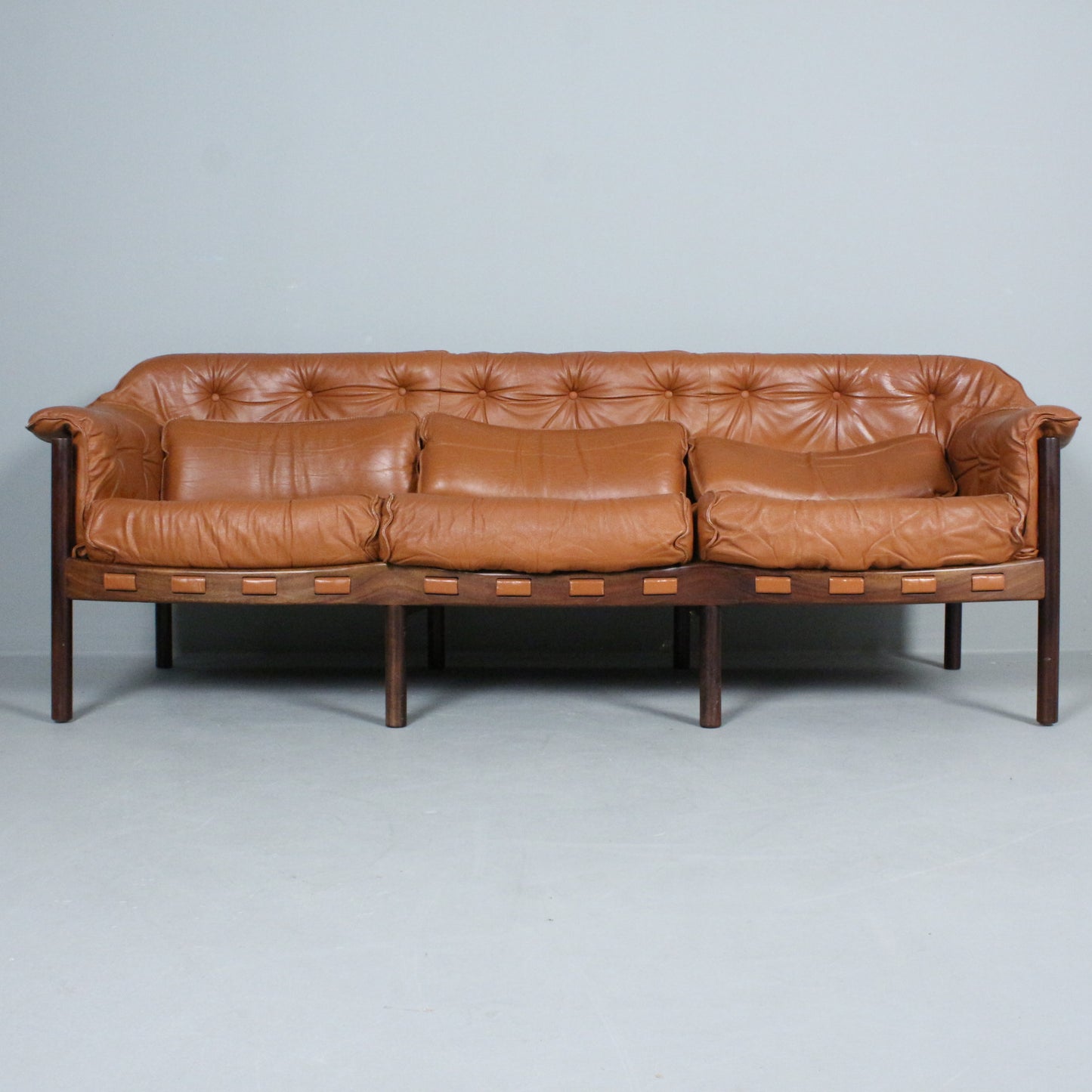 Sven Ellekaer Sofa Brown leather for Coja Sweden 1960