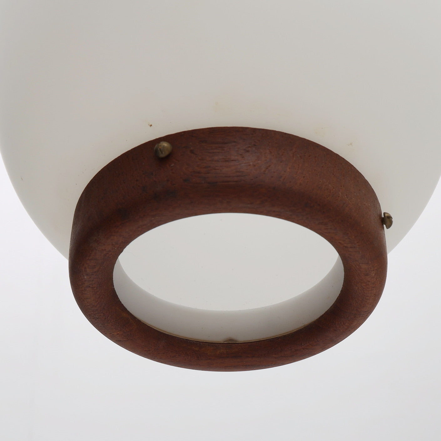 Bent Karlby pendants "china" 3 lights teak and glass Lyfa Denmark 1960