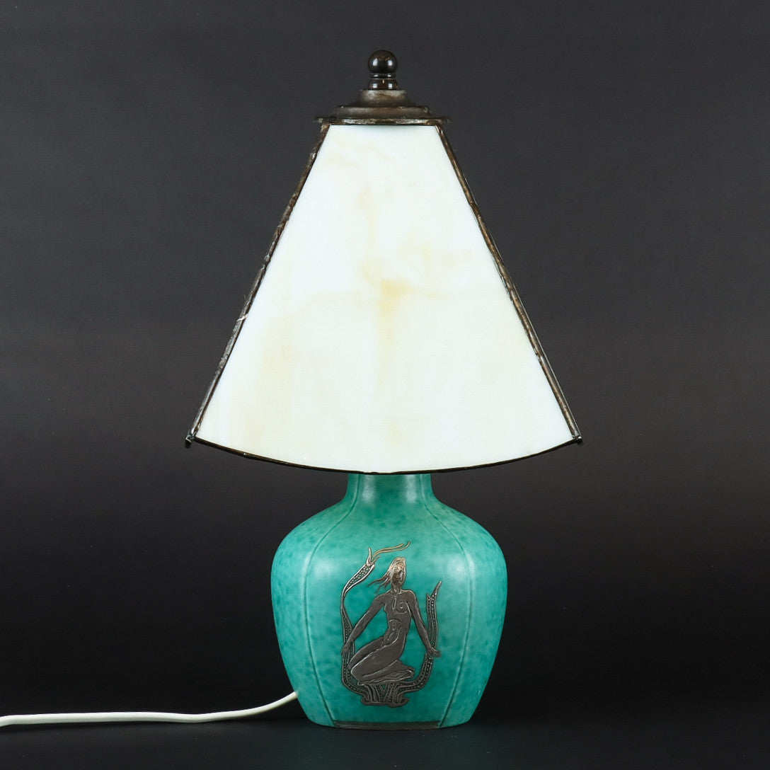 Wilhelm Kage table lamp argenta by Gustavsberg Sweden 1950 Signed