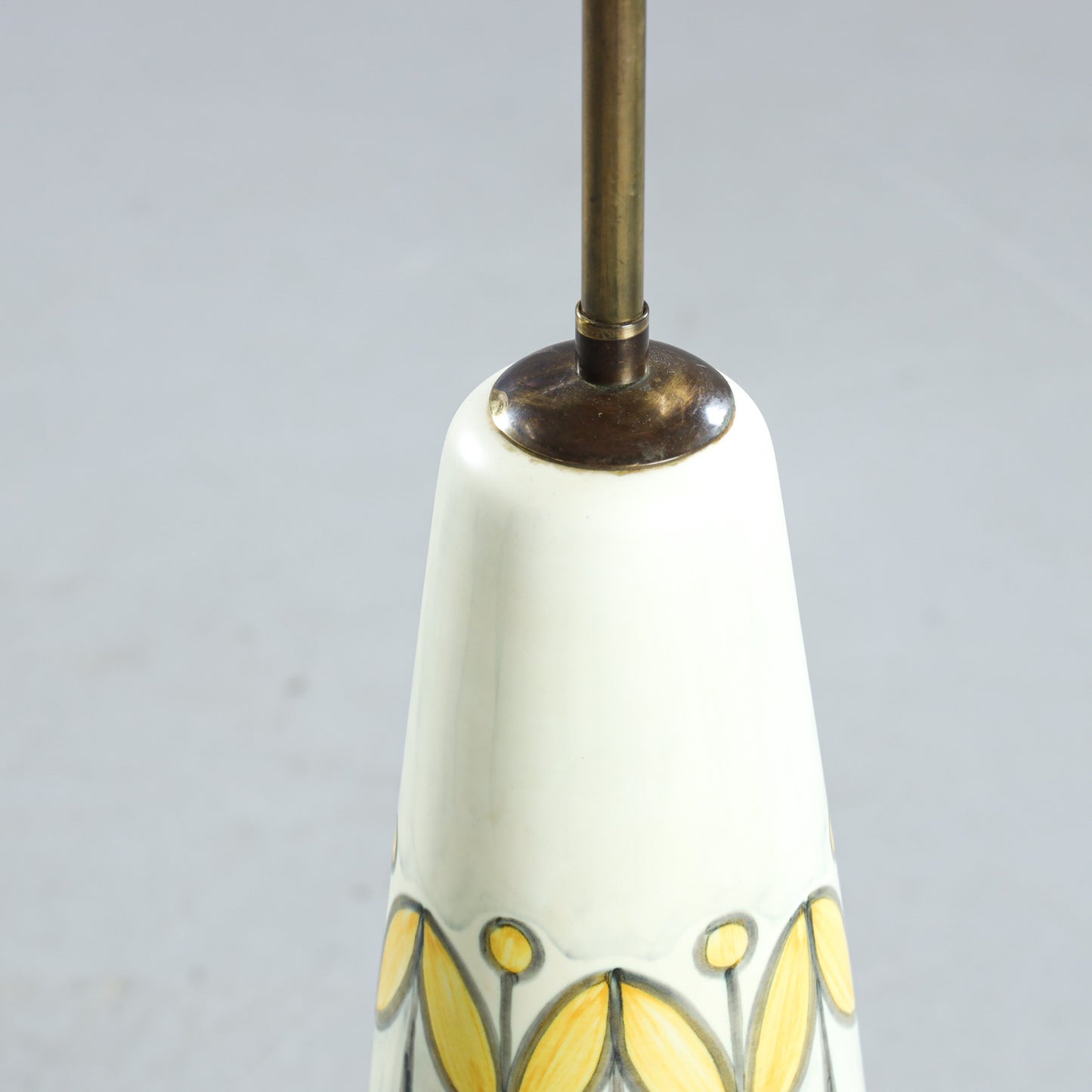 Rigmor Nielsen Floor lamp Hand painted ceramic and brass for Soholm Sweden 1960