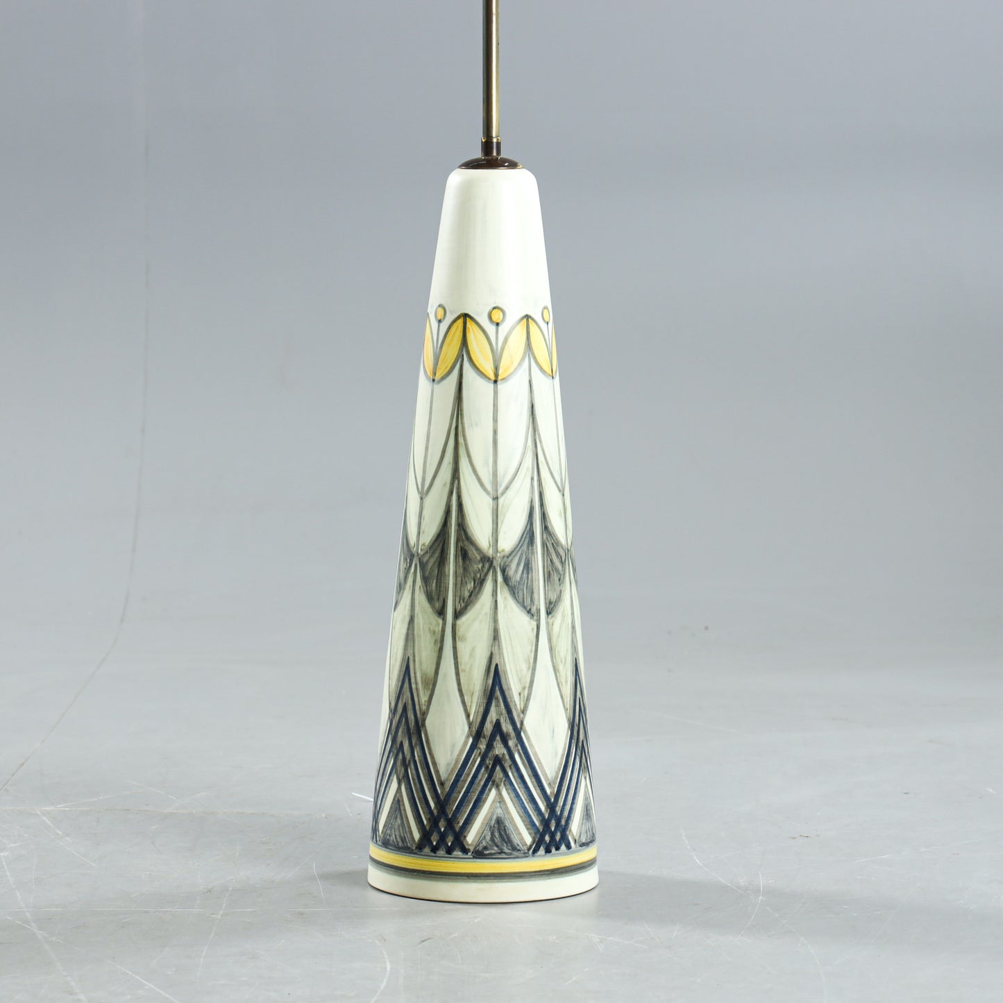 Rigmor Nielsen Floor lamp Hand painted ceramic and brass for Soholm Sweden 1960