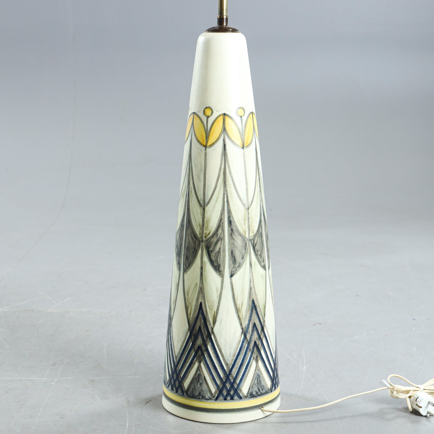 Rigmor Nielsen Floor lamp Hand painted ceramic and brass for Soholm Sweden 1960