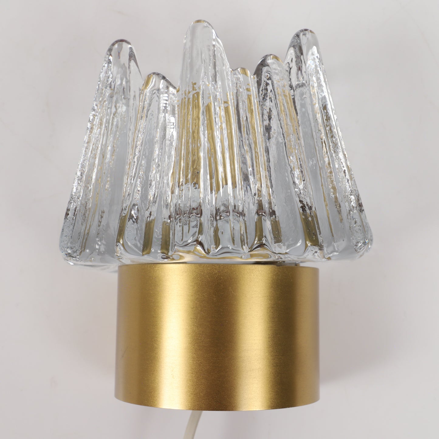 Wall lamp glass/brass by Nafa Nybro Armaturfabrik 196O Sweden