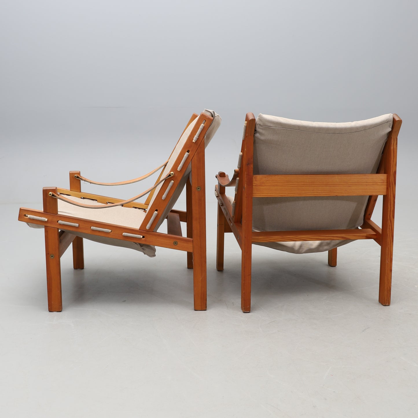 TORBJÖRN AFDAL a pair of safari 'Hunter' armchairs Norway 1960