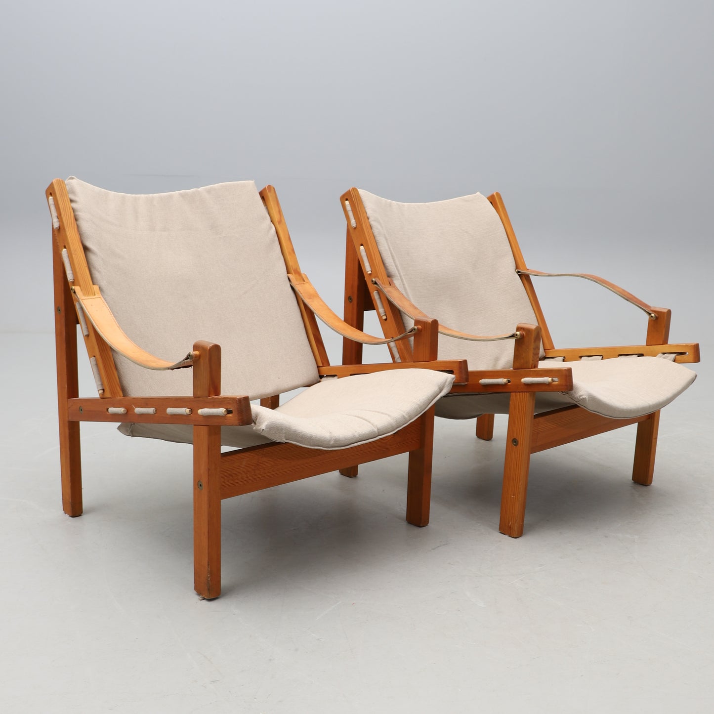 TORBJÖRN AFDAL a pair of safari 'Hunter' armchairs Norway 1960