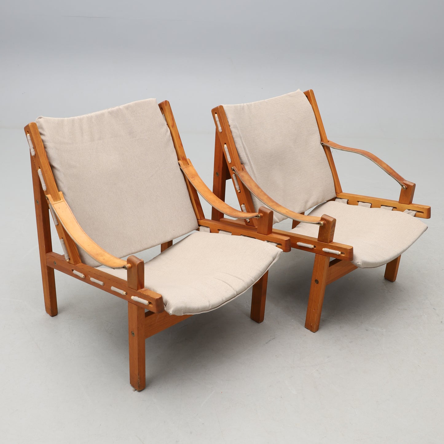 TORBJÖRN AFDAL a pair of safari 'Hunter' armchairs Norway 1960