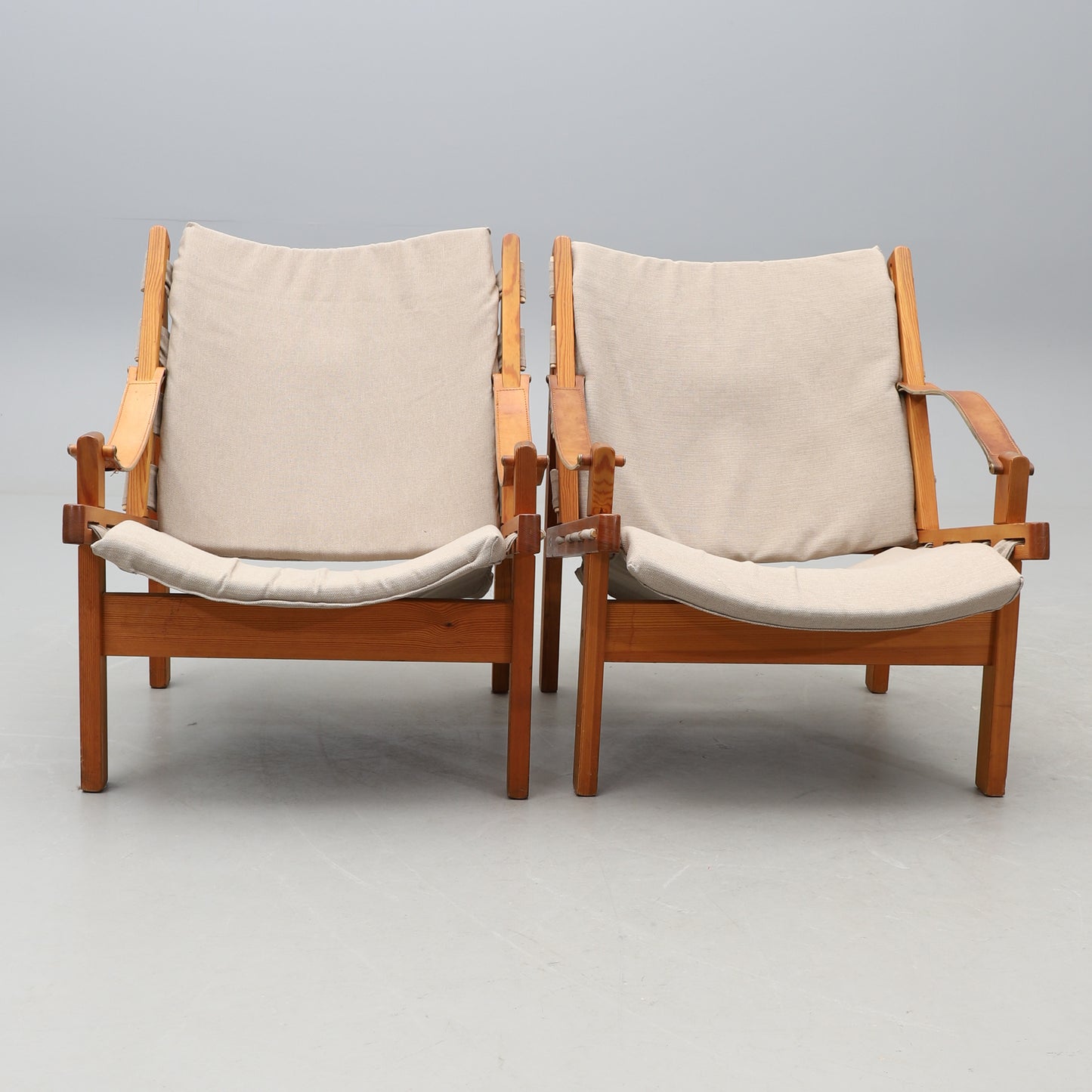 TORBJÖRN AFDAL a pair of safari 'Hunter' armchairs Norway 1960