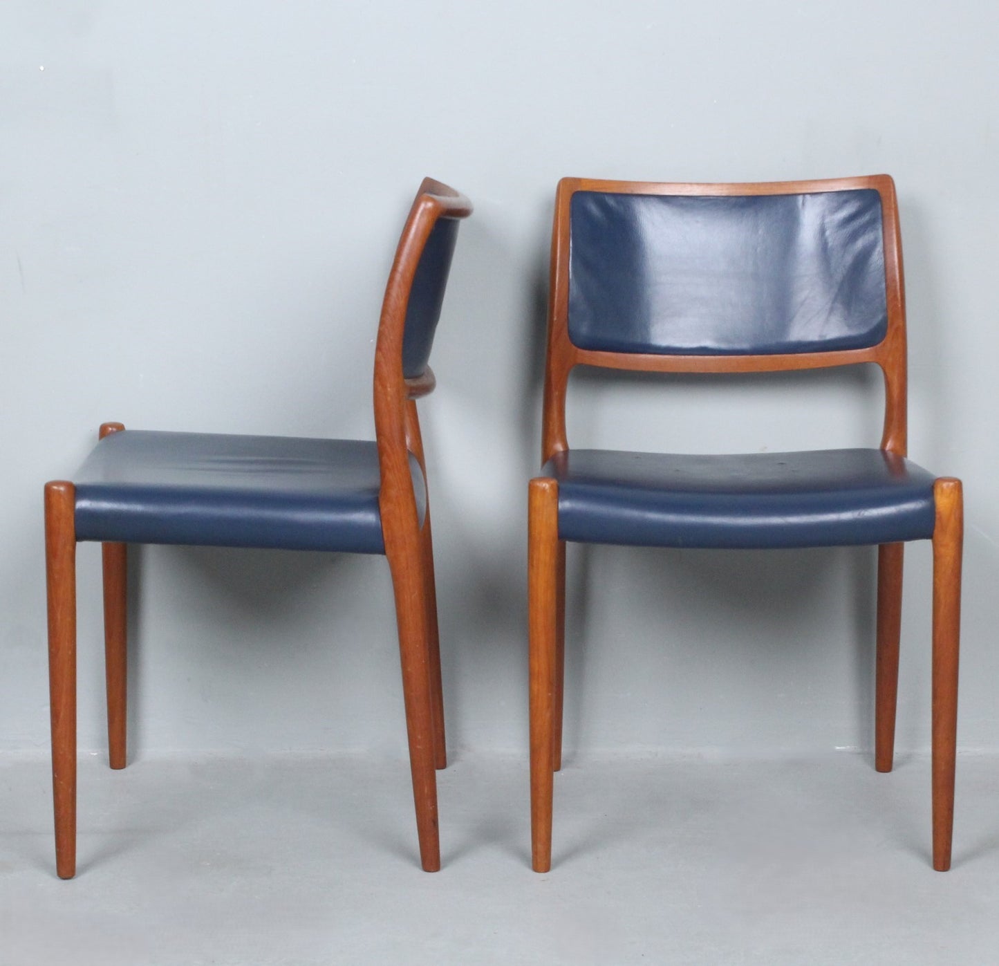 NIELS OTTO MOLLER 6 chairs/dining room chairs model 80 Denmark 1960