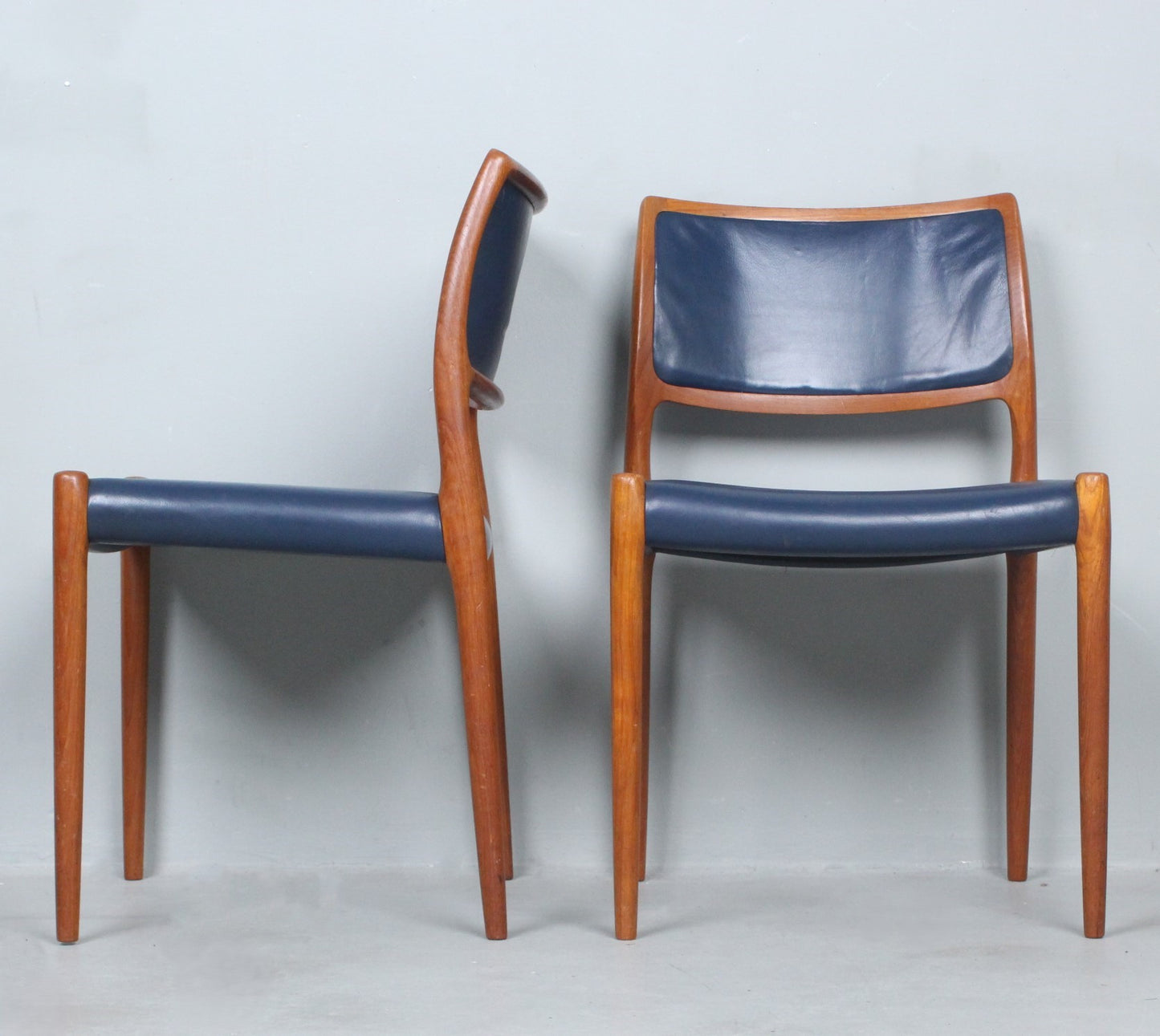 NIELS OTTO MOLLER 6 chairs/dining room chairs model 80 Denmark 1960