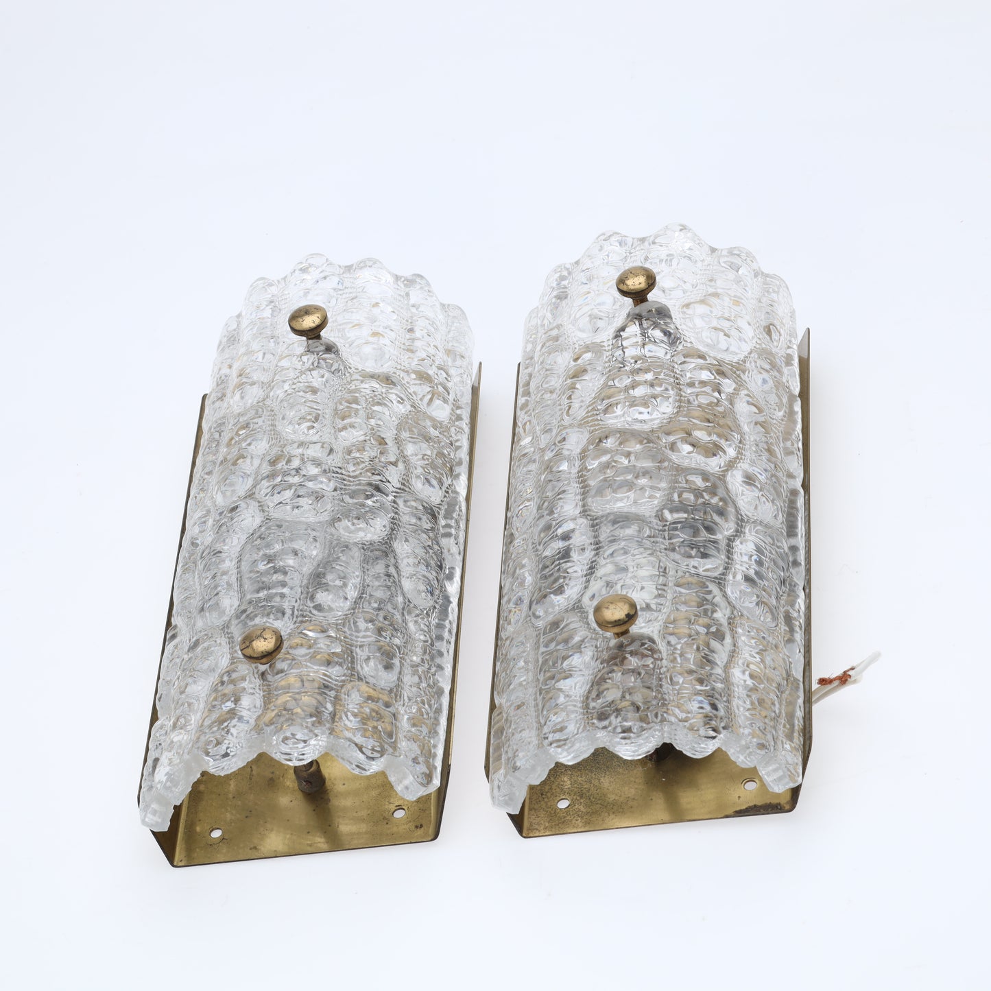 Glass Wall Lamp by Carl Fagerlund for Orrefors Sweden 1960s set of 2