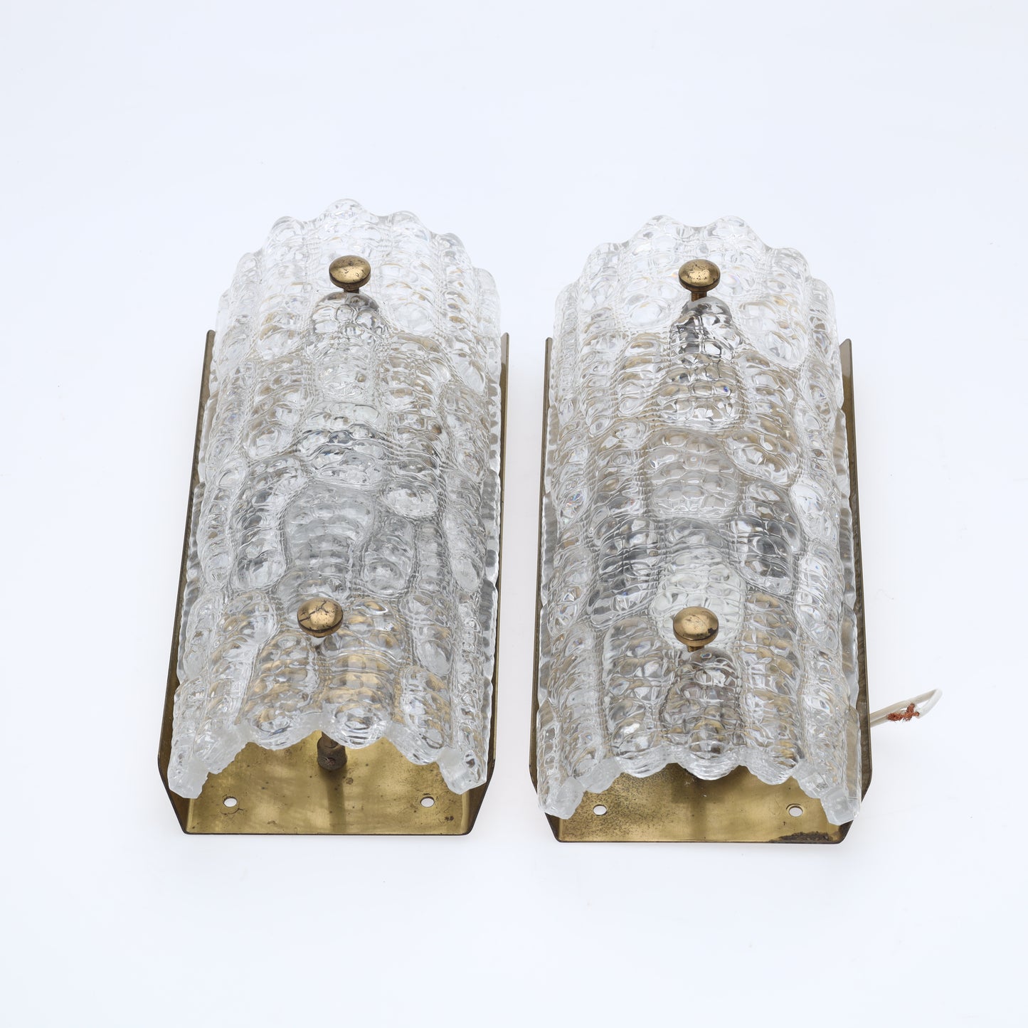 Glass Wall Lamp by Carl Fagerlund for Orrefors Sweden 1960s set of 2