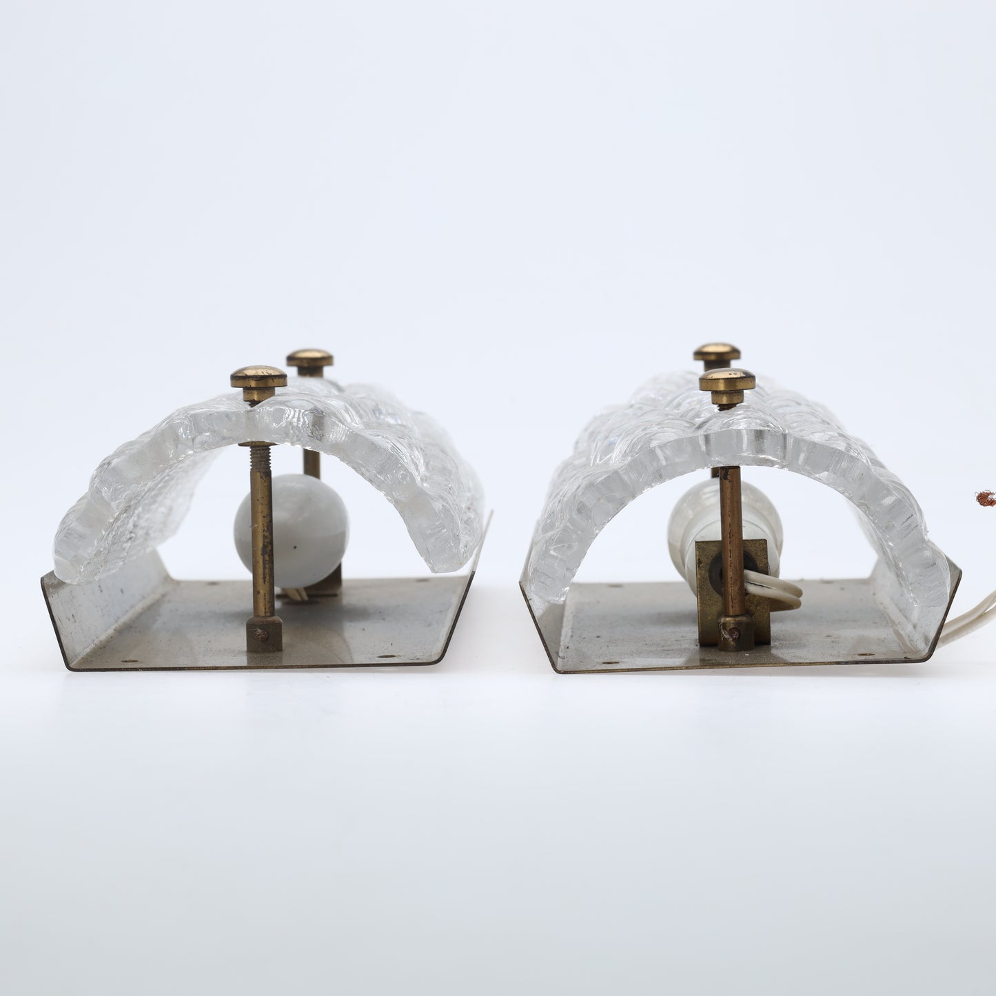 Glass Wall Lamp by Carl Fagerlund for Orrefors Sweden 1960s set of 2