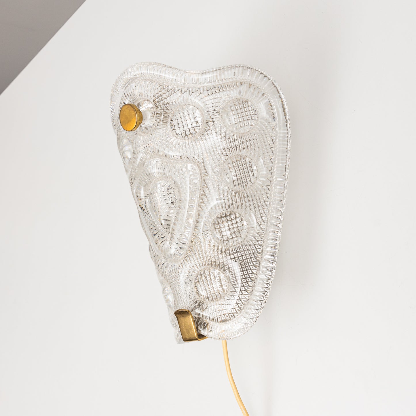 Carl Fagerlund brass and glass sconce Sweden 1960