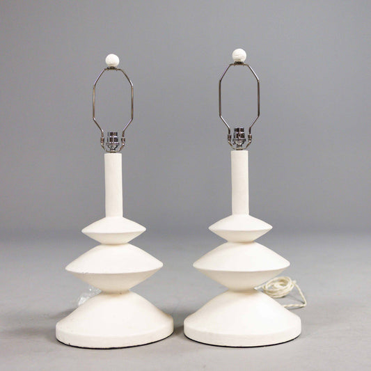 2 Plaster table lamps France 1970