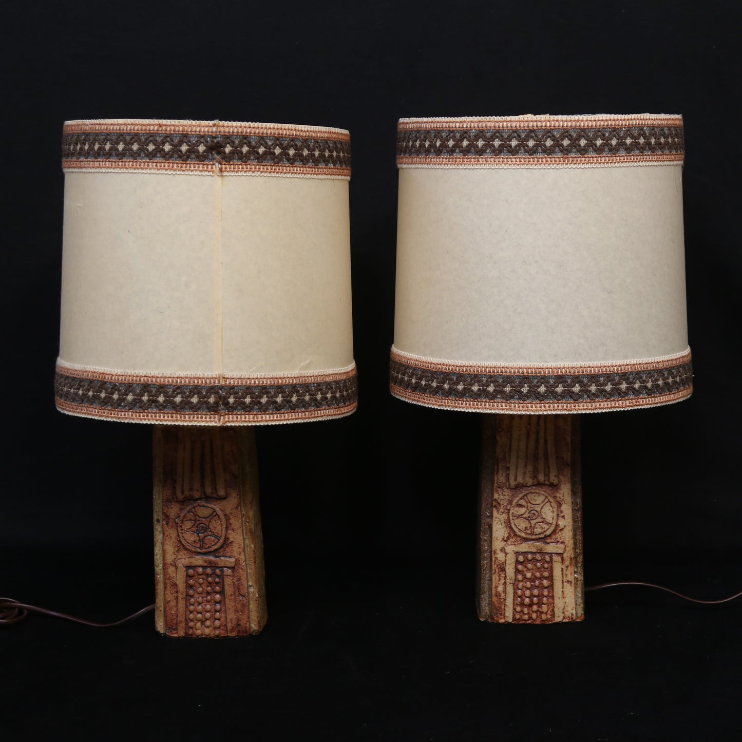 Bernard Rooke ceramic table Lamps a pair Signed Rooke England 1960