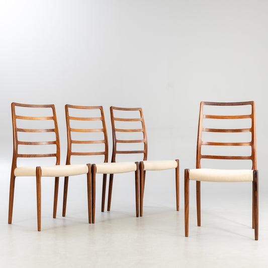 Niels Otto Moller chairs 'Model 82' in Rosewood Denmark 1960