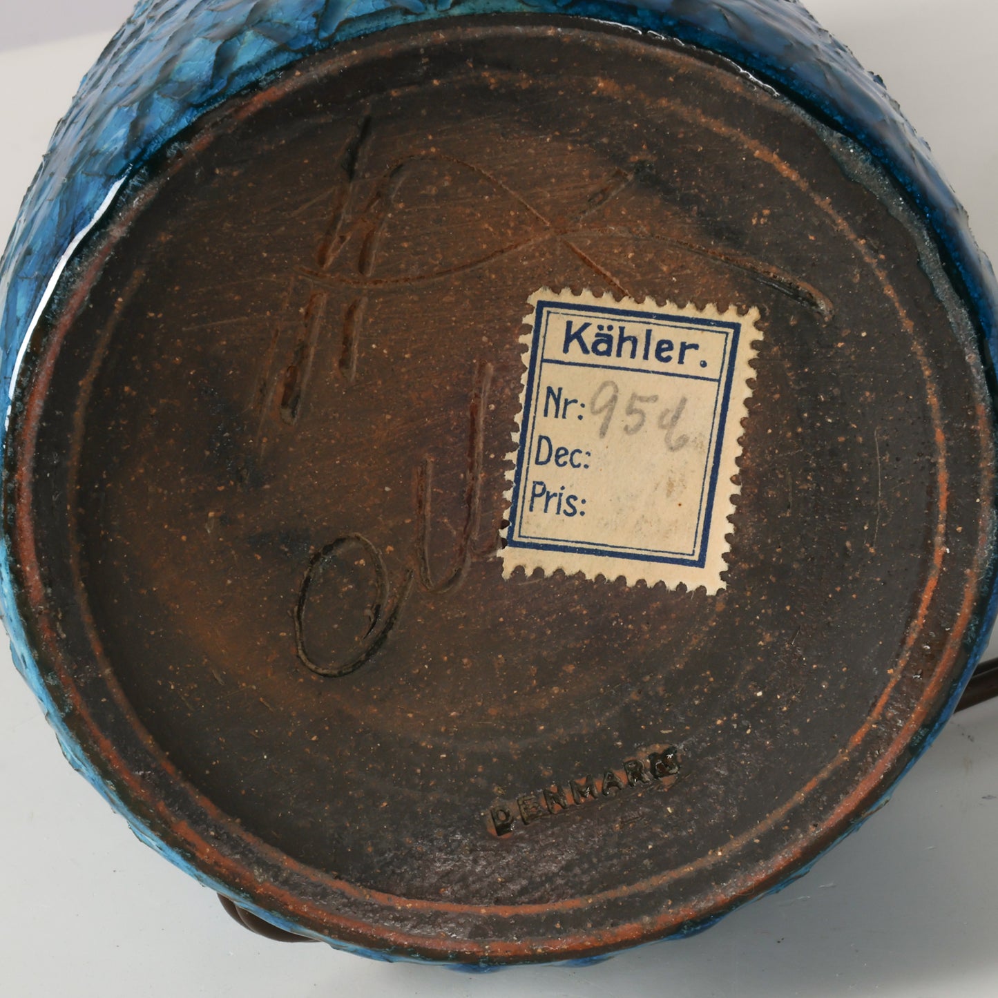 Nils Kahler table lamp ceramic Herman A. Kähler, Denmark, 1960 signed