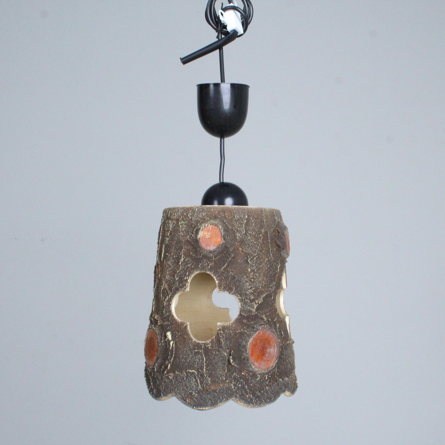 Pendant light in brutalist ceramic France 1950
