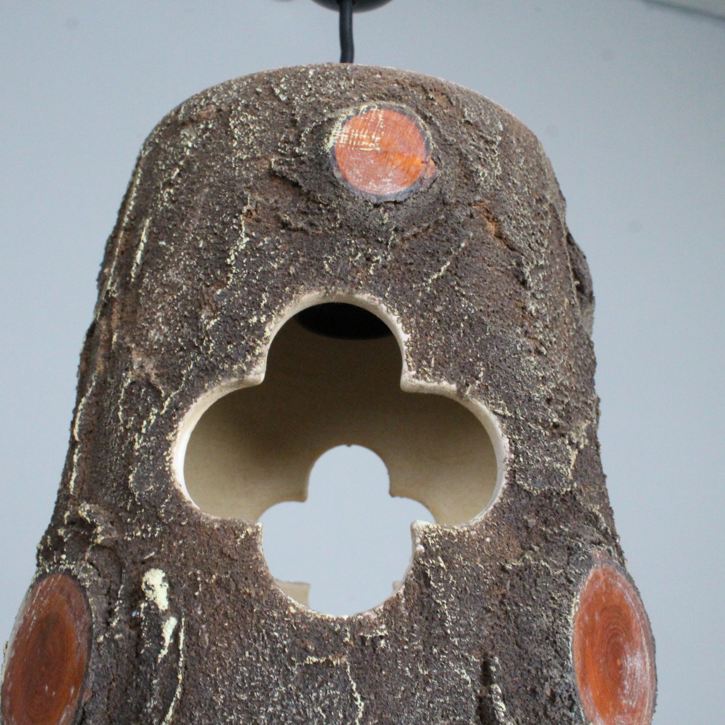 Pendant light in brutalist ceramic France 1950