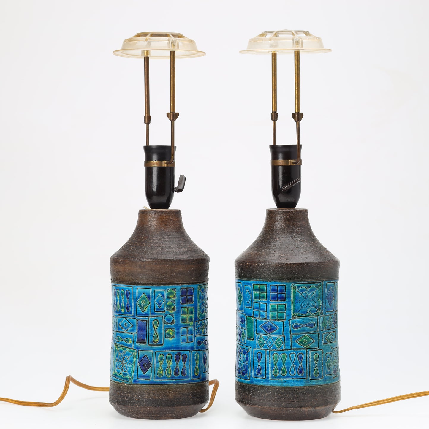 Aldo Londi table lamps a pair for Bitossi Sweden 1960 Signed