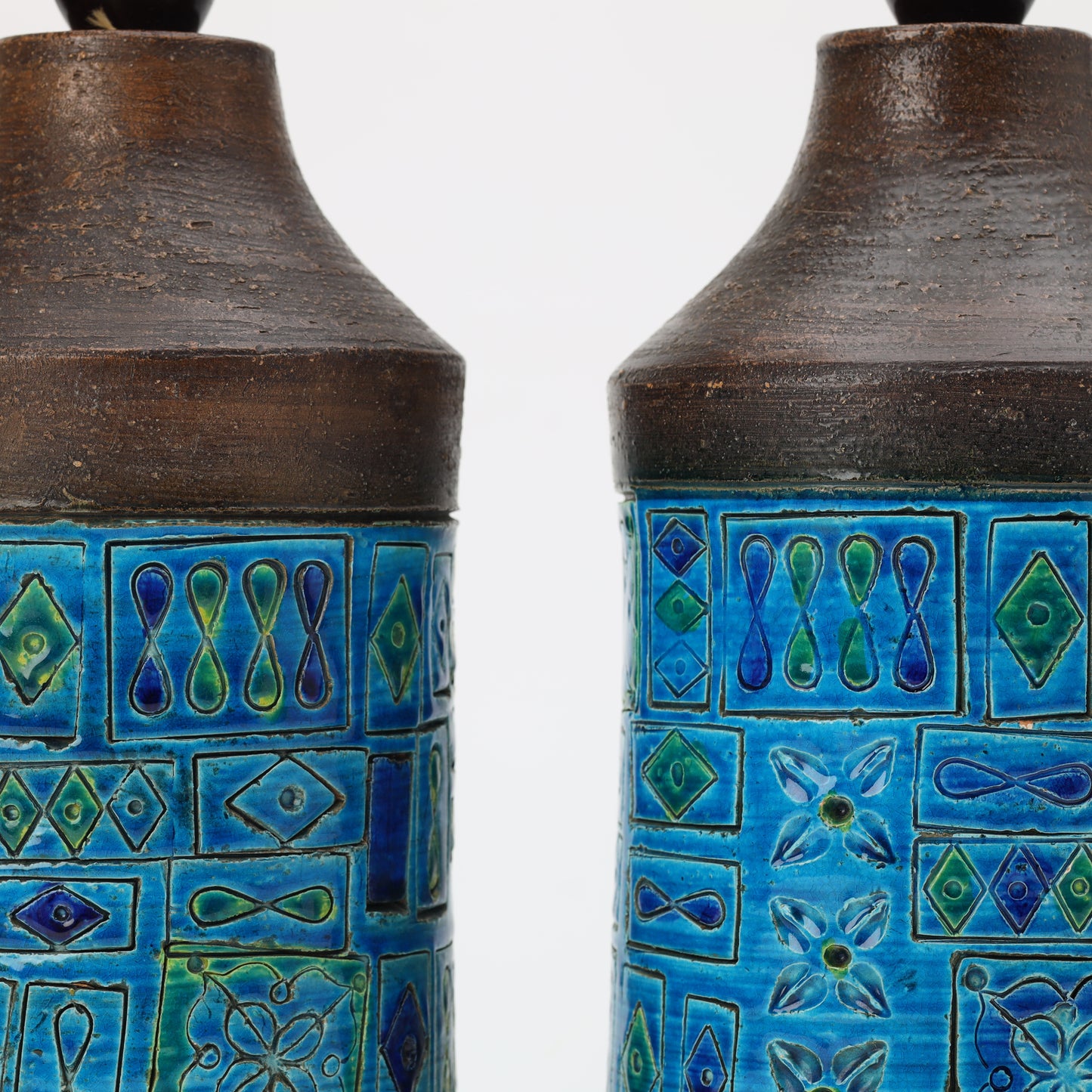 Aldo Londi table lamps a pair for Bitossi Sweden 1960 Signed