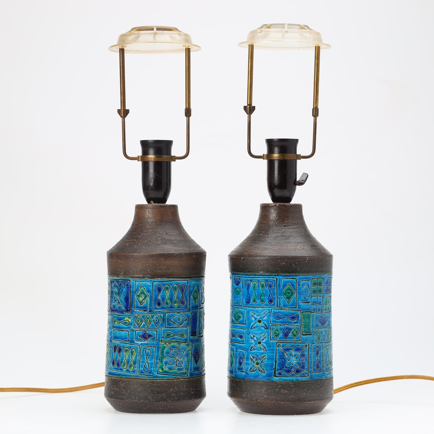Aldo Londi table lamps a pair for Bitossi Sweden 1960 Signed