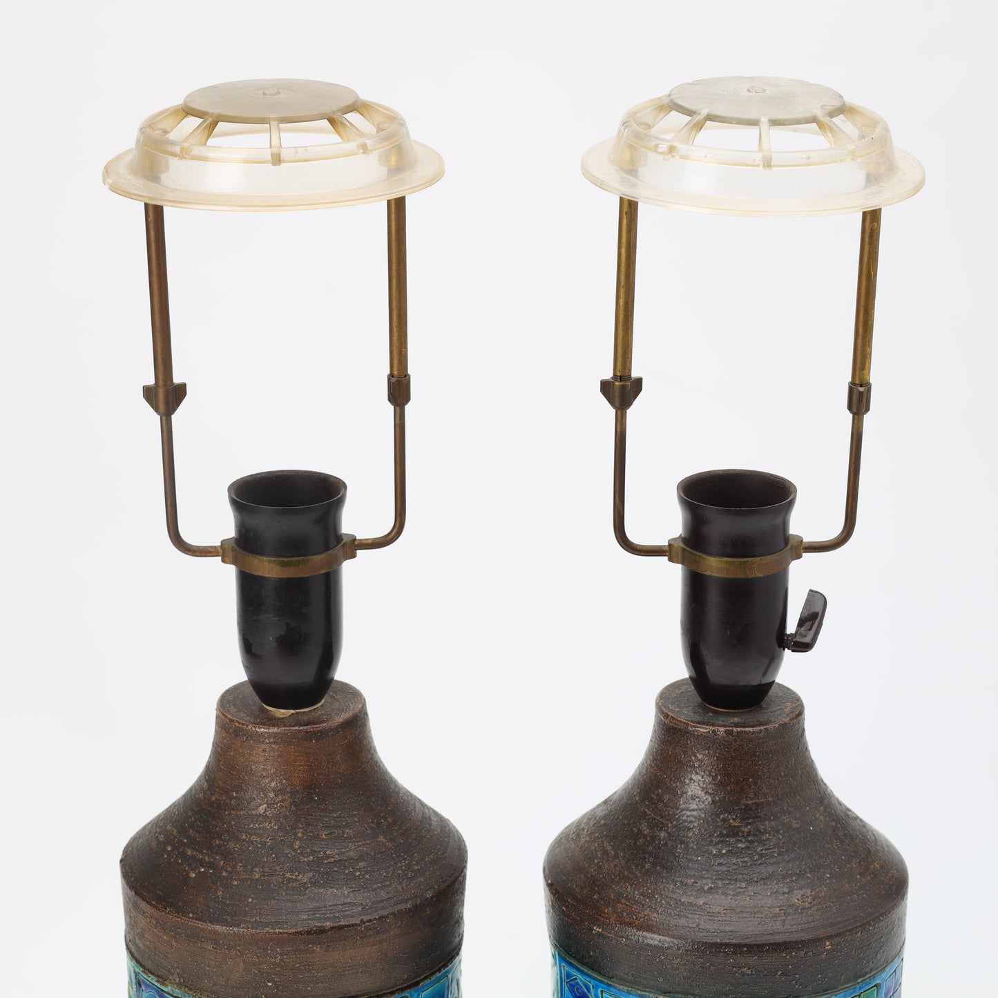 Aldo Londi table lamps a pair for Bitossi Sweden 1960 Signed