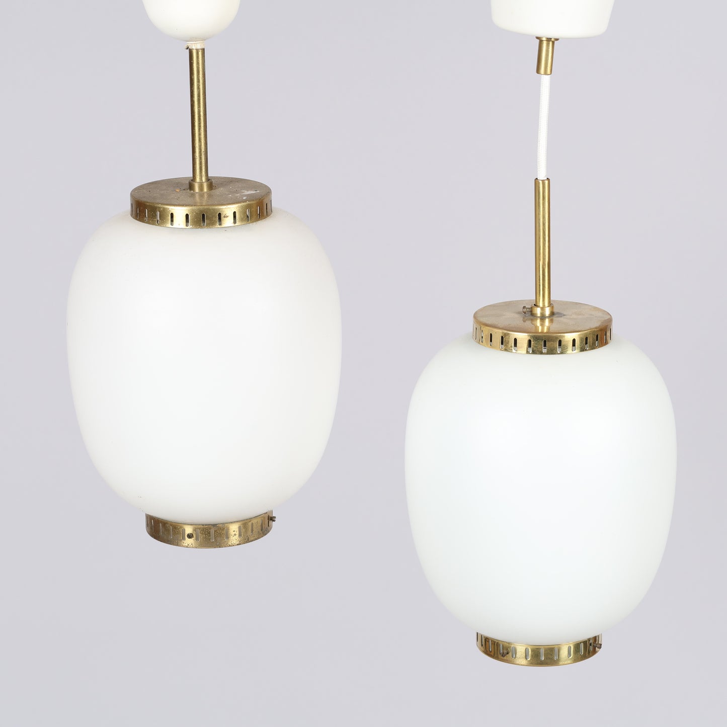 Bent Karlby pendant light "china"  in brass and glass Lyfa Denmark 1960