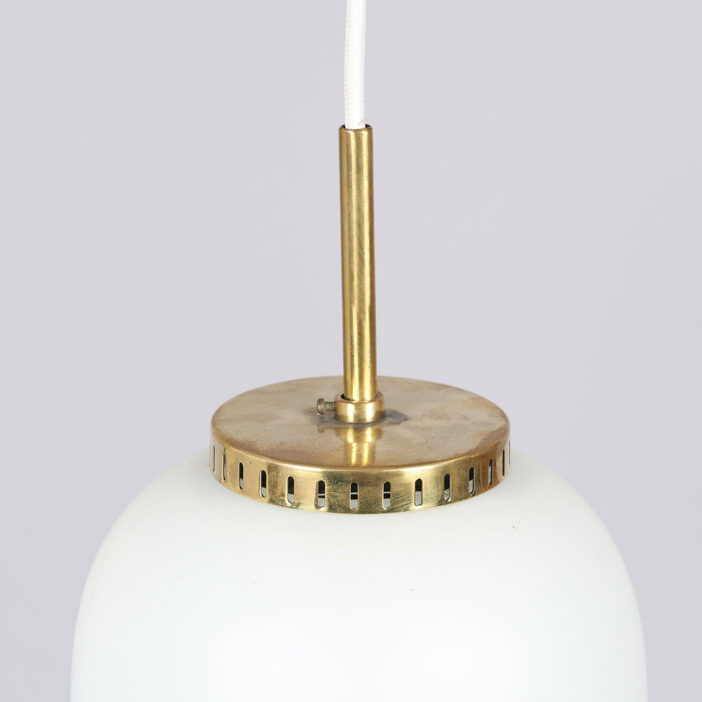 Bent Karlby pendant light "china"  in brass and glass Lyfa Denmark 1960