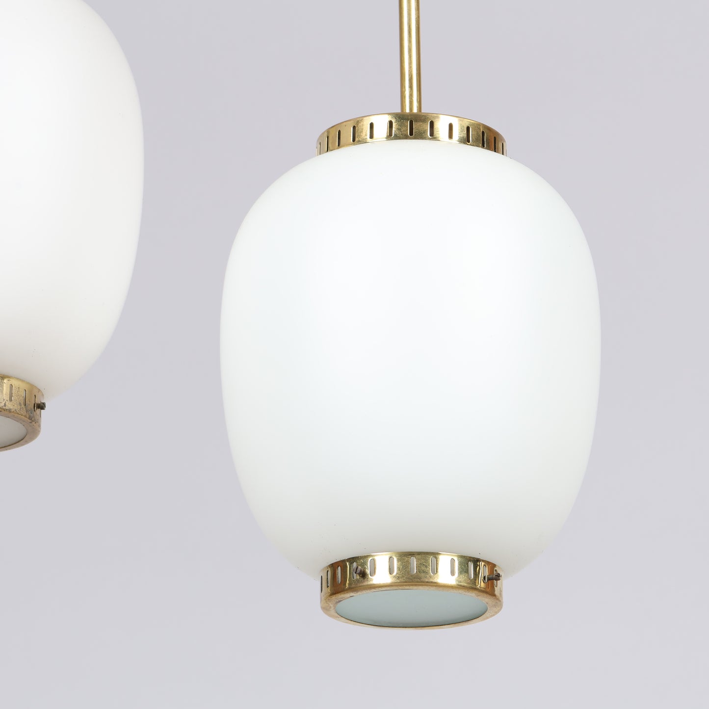 Bent Karlby pendant light "china"  in brass and glass Lyfa Denmark 1960