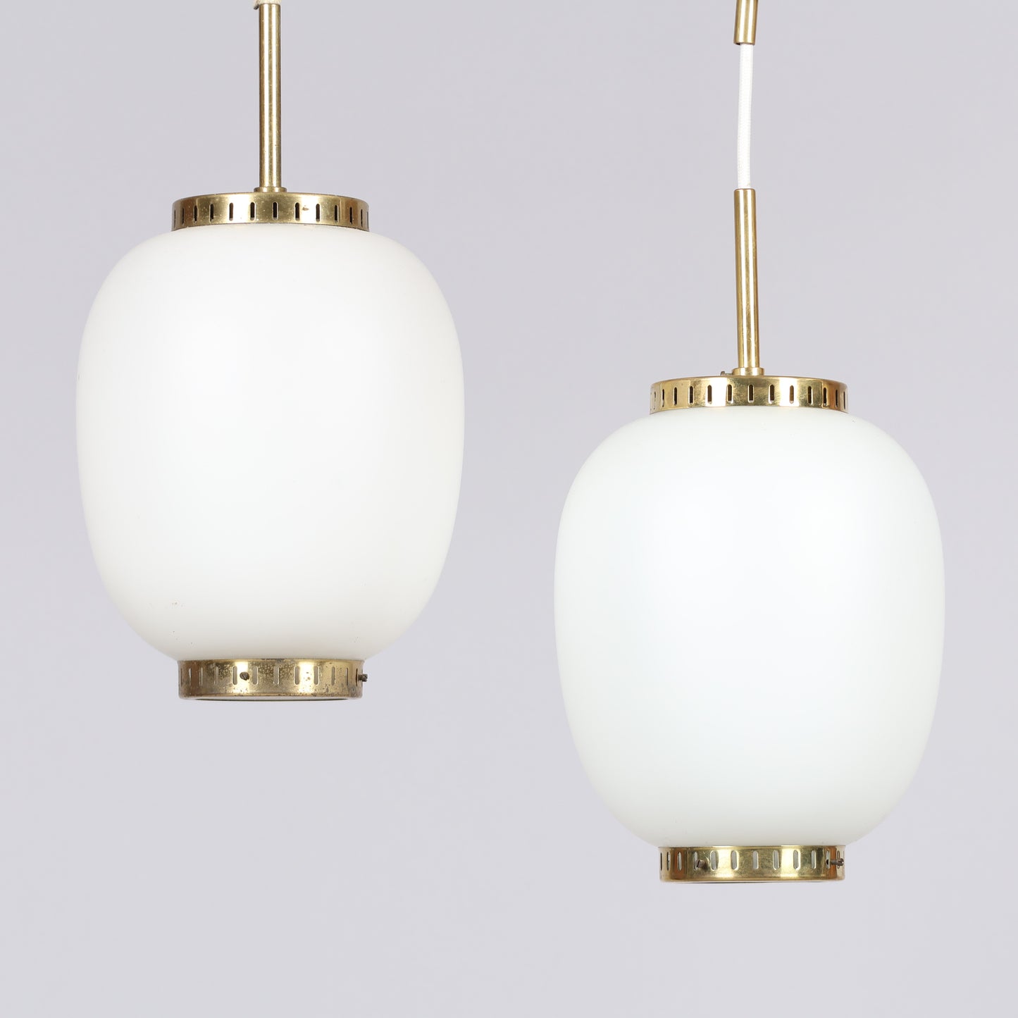 Bent Karlby pendant light "china"  in brass and glass Lyfa Denmark 1960